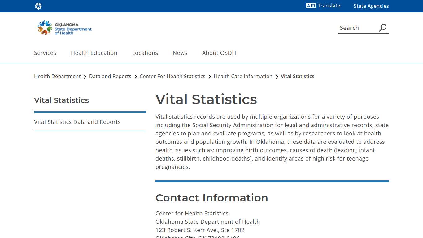 Vital Statistics